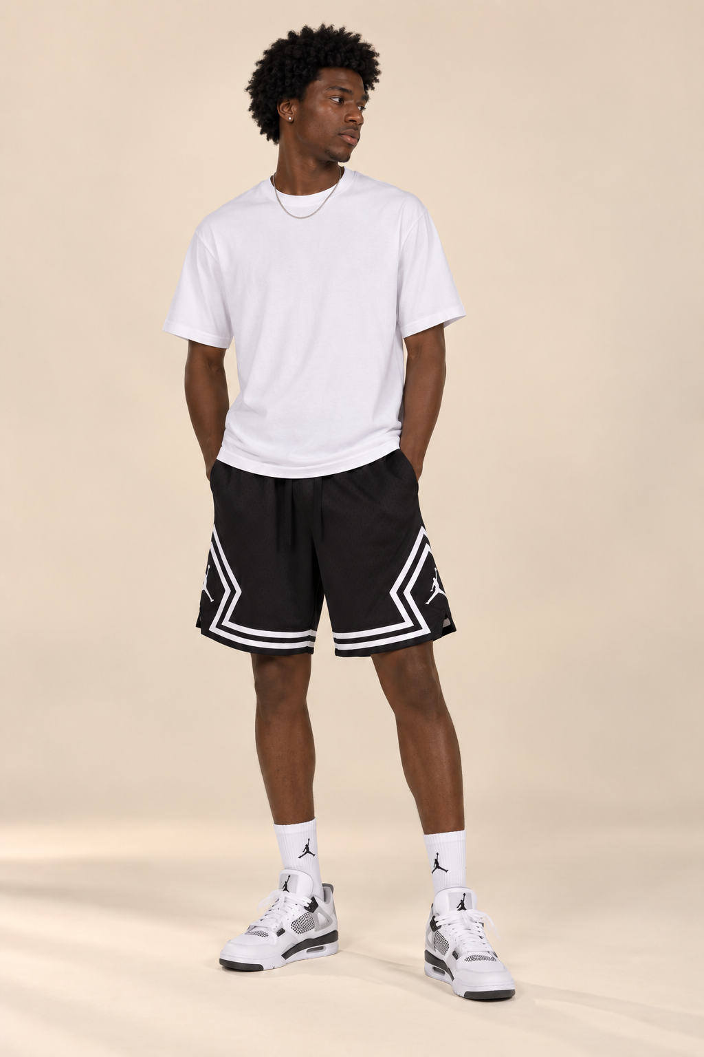 Jordan Shorts שחור-לבן קלאסי